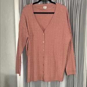 a new day Rose Cable-Knit V-Neck Cardigan